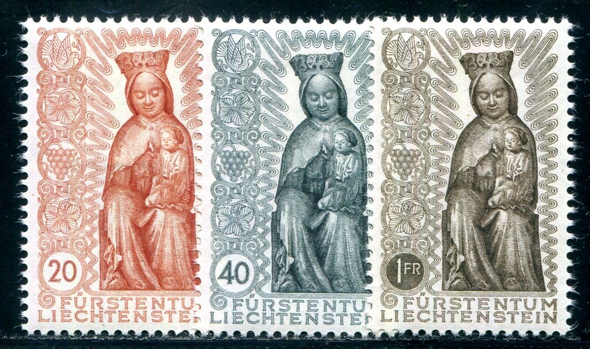 LIECHTENSTEIN 1954 329-331 * FLAWLESS SET MADONNA IN FLAWLESS